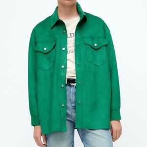 NWOT ZARA Faux Suede Oversized Overshirt